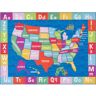 Home Dynamix Elementary US Map Blue/Red 7 ft. x 10 ft. Kids Area Rug