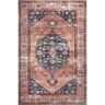 nuLOOM Medallion Bordered Machine Washable Rust 3 ft. x 5 ft. Accent Rug Area Rug