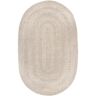 nuLOOM Rowan Braided Texture Ivory 6 ft. x 9 ft. Oval Indoor/Outdoor Patio Area Rug