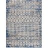 Madison Park Reese Blue/Cream 6 ft. x 9 ft. Moroccan Global Woven Area Rug