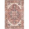 nuLOOM Emmy Faded Persian Machine Washable Red 4 ft. x 6 ft. Area Rug