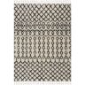 HAUTELOOM Berber Shag Munich 3 ft. X 6 ft. Beige, Black Shaggy Moroccan Trellis Bohemian Tribal Style Tasseled Soft Area Rug