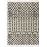 HAUTELOOM Berber Shag Munich 7 ft. X 9 ft. Beige, Black Shaggy Moroccan Trellis Bohemian Tribal Style Tasseled Soft Area Rug