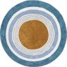 nuLOOM Nydia Circular Kids Machine Washable Blue 4 ft. Round Area Rug