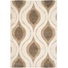 SAFAVIEH Florida Shag Cream/Smoke 4 ft. x 6 ft. Geometric Area Rug