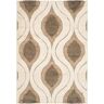 SAFAVIEH Florida Shag Cream/Smoke 5 ft. x 8 ft. Geometric Area Rug