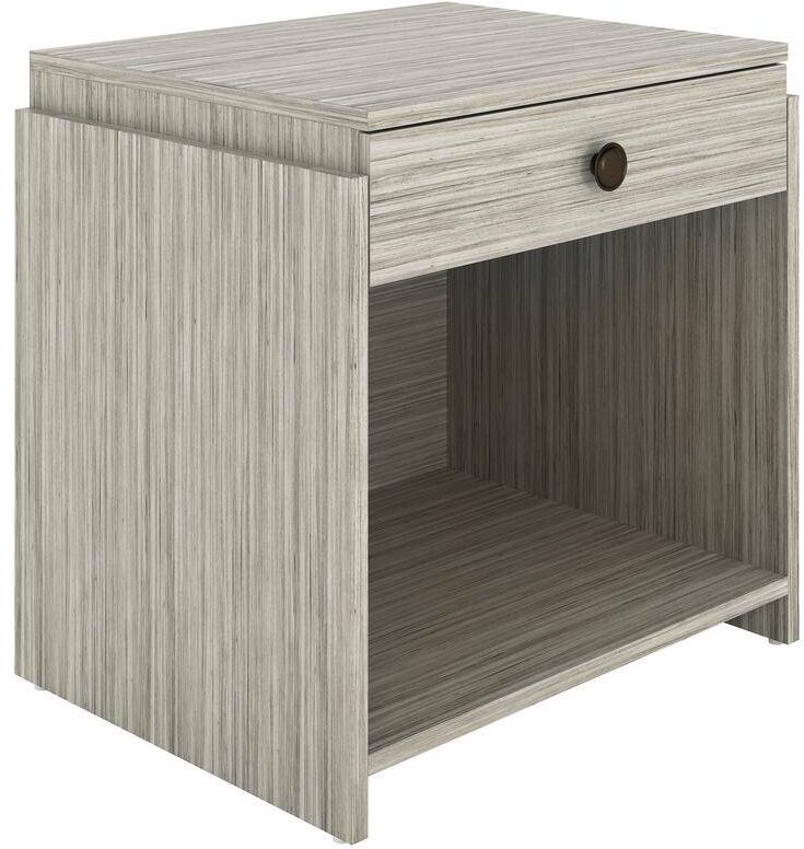 Boyd Sleep Sydney Top Drawer Cubby Style Barnwood Grey Nightstand