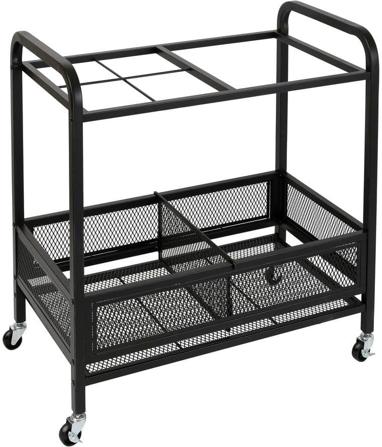 Honey Can Do Multi-Purpose Metal Garage Storage Cart With Wheels, Black