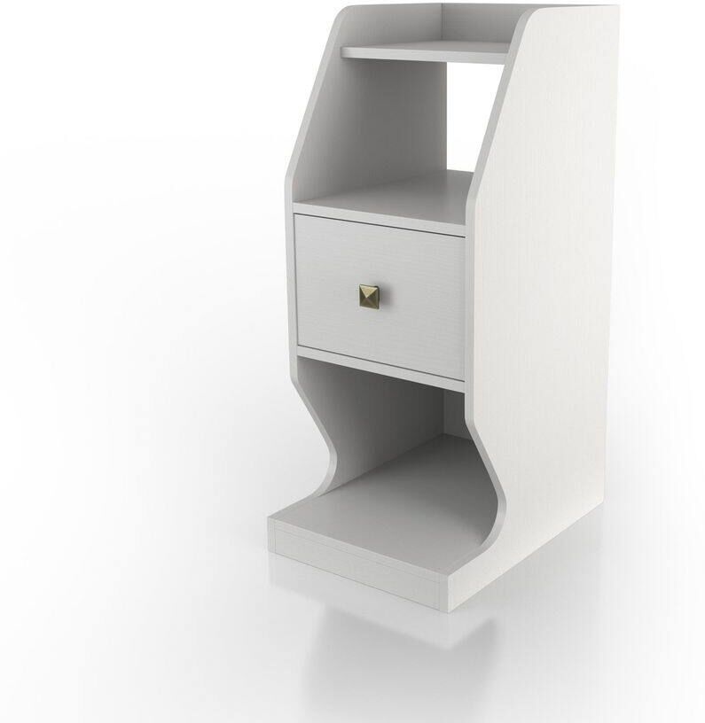 Furniture of America Yountville 1-Drawer White Nightstand 31.5 in. H X 13 in. W X 17.7 in. D