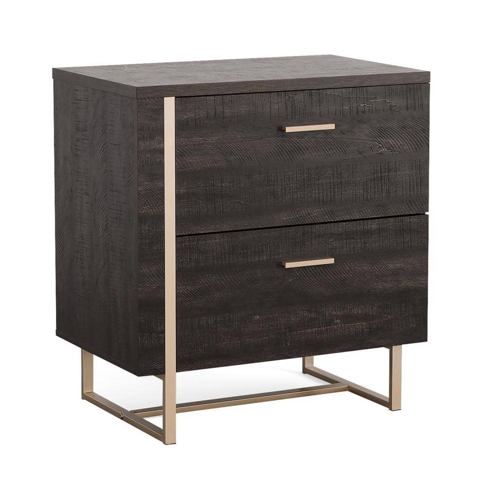 SAUDER Walter Heights 2-Drawer Blade Walnut Engineered Wood 27.953 in. W Lateral File Cabinet with Metal Frame