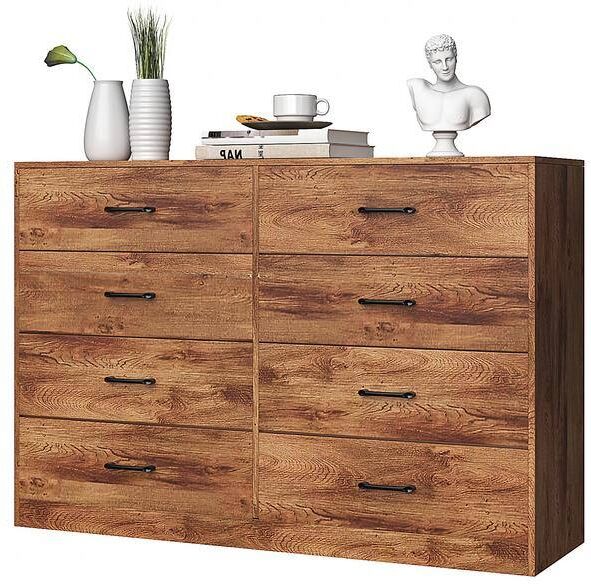 Winado Natural 8 drawer 52.75 in. Wide Chest of Drawers