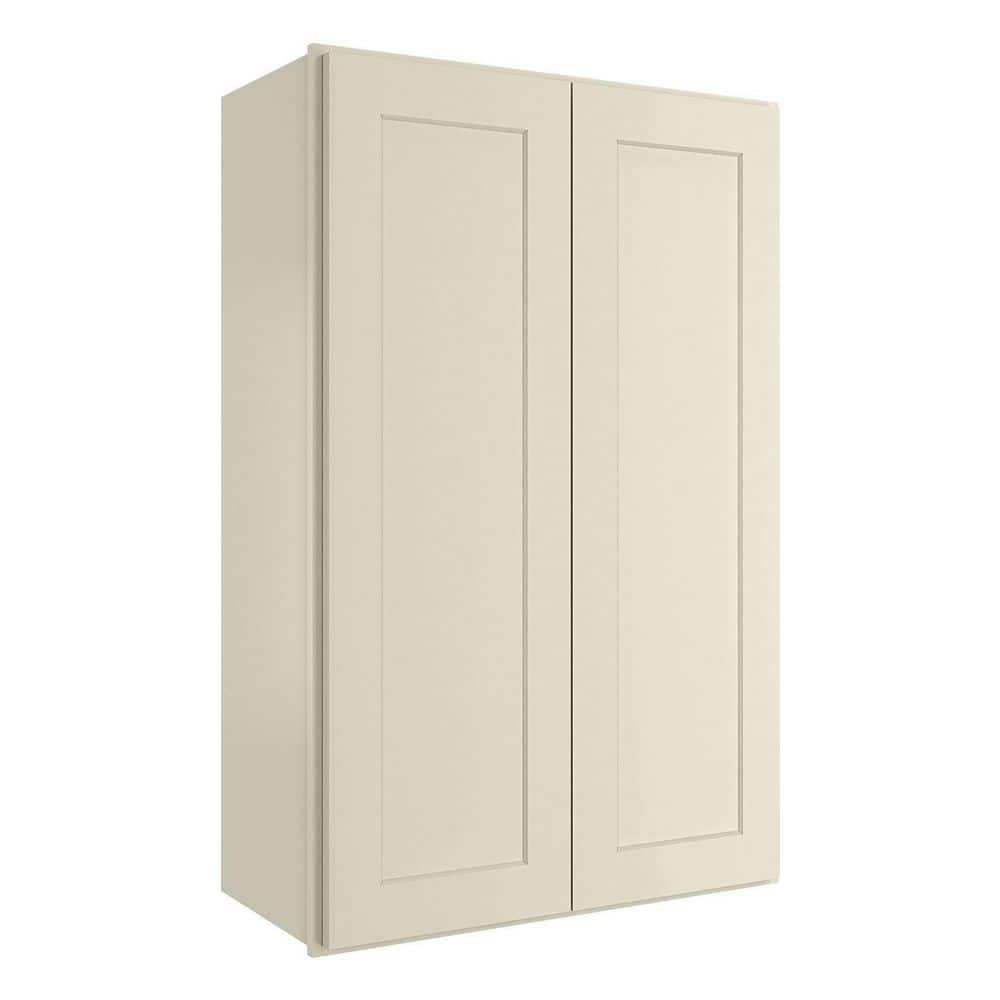HOMEIBRO 24-in W X 12-in D X 42-in H in Shaker Antique White Plywood Ready to Assemble Wall Kitchen Cabinet