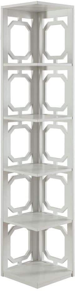 Convenience Concepts Omega 12 in. W White 5 Tier Corner Bookcase