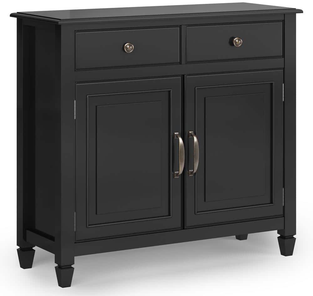 Simpli Home Connaught 40 in. W Black Entryway Storage Accent Cabinet