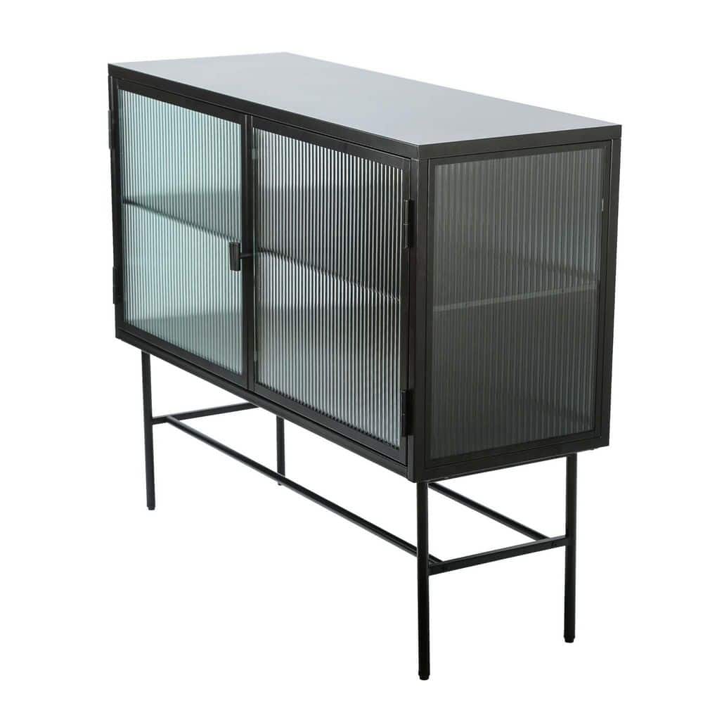 Whatseaso Simple Modern Sideboard Storage Cabinet Kitchen Cart with Detachable Wide Shelves