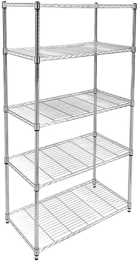 Amucolo 5-Tier Steel Garage Storage Shelving Unit with wheels(36 in. W x 60 in. H x 14in. D)