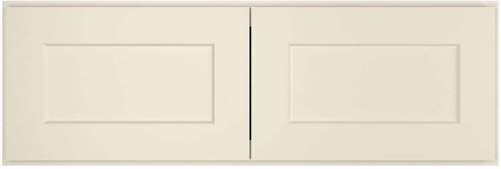 HOMEIBRO 36-in. W x 24-in. D x 12-in. H in Shaker Antique White Plywood Ready to Assemble Wall Bridge Kitchen Cabinet 2 Doors