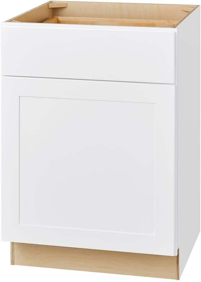 Hampton Bay Avondale 24 in. W x 24 in. D x 34.5 in. H Ready to Assemble Plywood Shaker Base Kitchen Cabinet in Alpine White