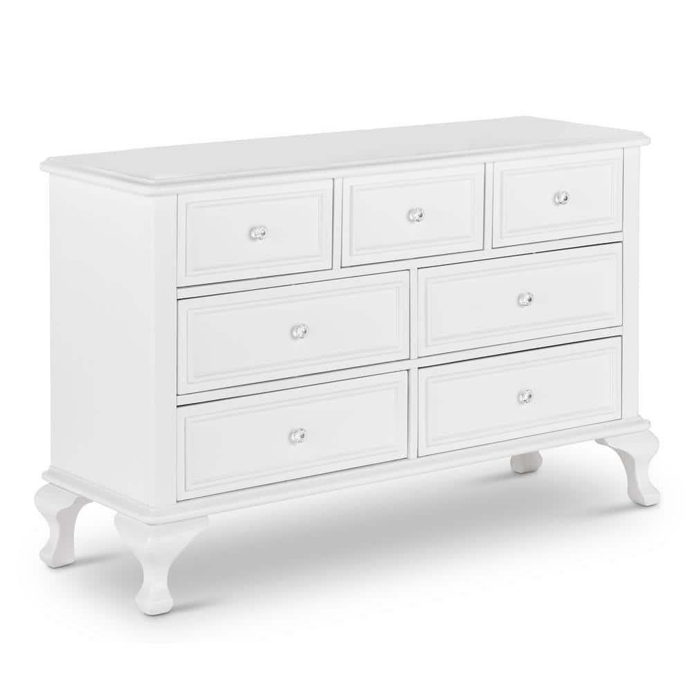 Jenna 7-Drawer White Dresser