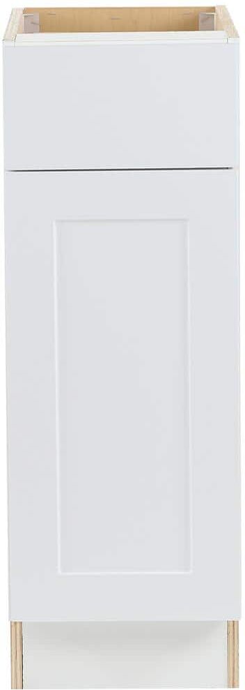 Hampton Bay Cambridge White Shaker Assembled Base Kitchen Cabinet w/ 1 Soft Close Drawer & 1 Soft Close Door (12 in. W x 24.5 in. D)