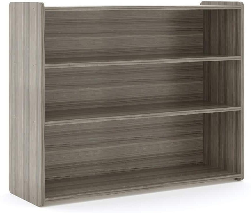 TOT MATE 46 in. W x 37.5 in. H, Laminate School Age Storage Shelf Kids Bookcase Toy Storage Organizer, Shadow Elm Gray