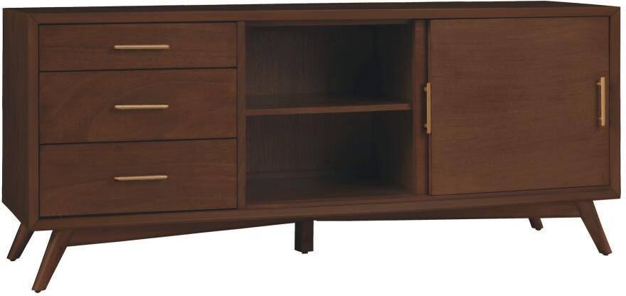 Benjara 50 in. Brown Wood TV Stand Fits TVs up to 55 Inch in. with 3 Drawers and 2 Doors