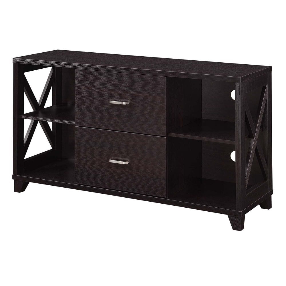 Convenience Concepts Oxford 47.25 in. W Espresso Deluxe TV Stand with 2-Drawers and Shelves for TVs up to 55 in.
