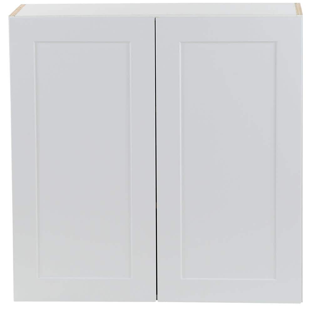 Hampton Bay Cambridge White Shaker Assembled Wall Kitchen Cabinet with Soft Close Door (30 in. W x 12.5 in. D x 30 in. H)