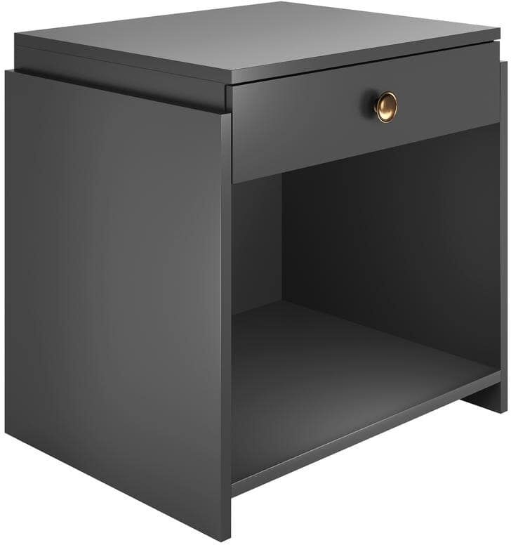 Boyd Sleep Sydney Top Drawer Cubby Style Black Nightstand