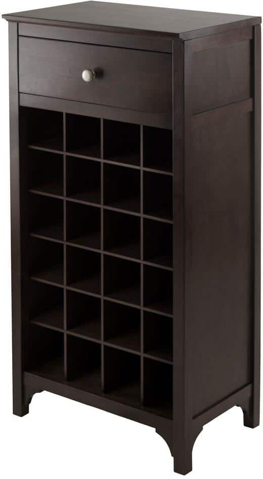 WINSOME WOOD Ancona 24-Bottle Espresso Bar Cabinet