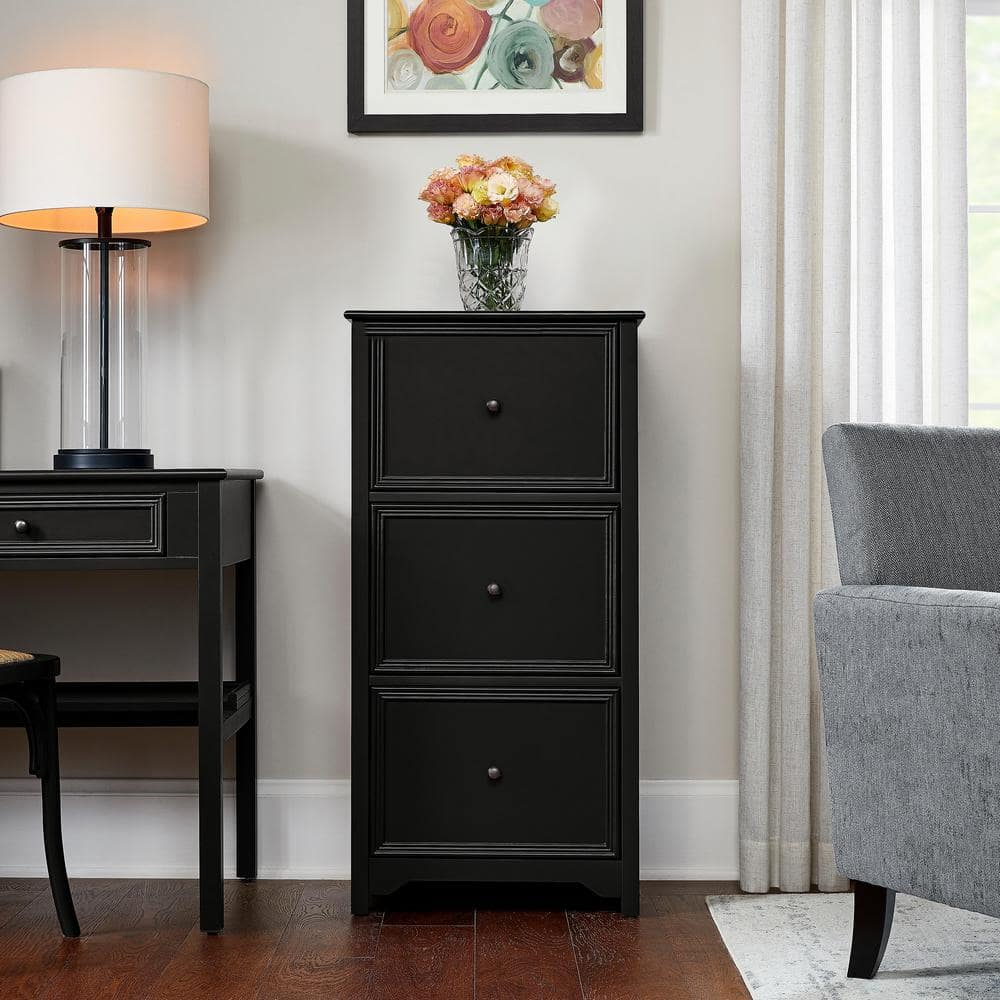 Home Decorators Collection Bradstone 3-Drawer Charcoal Black File Cabinet