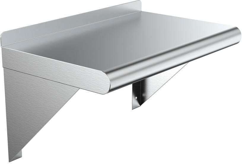 AMGOOD 12 in. x 16 in. Stainless Steel Wall Shelf. Kitchen, Restaurant, Garage, Laundry Metal Shelf with Brackets