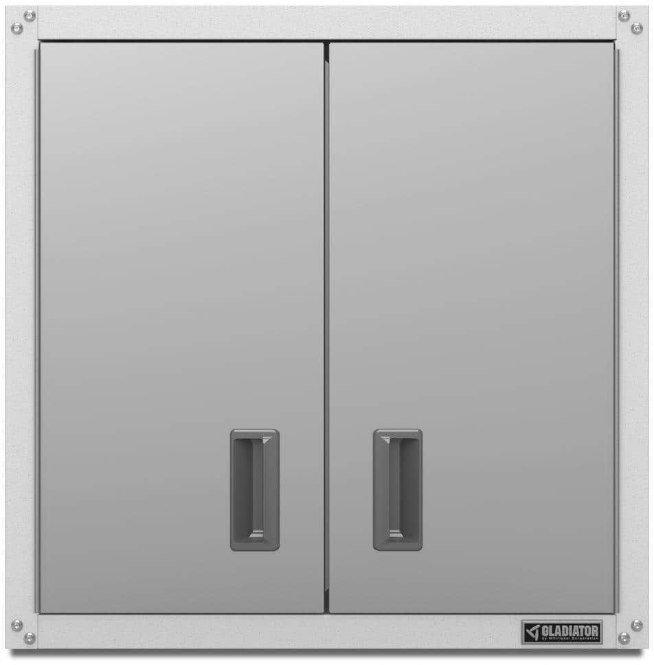 Gladiator Steel 2-Shelf Wall Mounted Garage Cabinet in Gray Slate (28 in W x 28 in H x 12 in D)