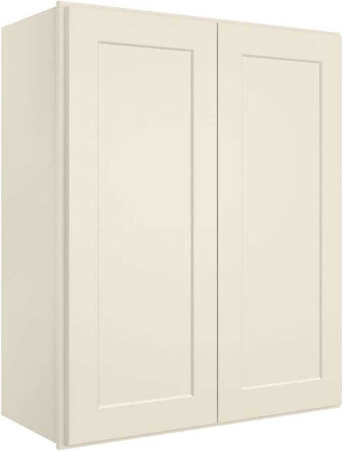 HOMEIBRO 24-in W X 12-in D X 30-in H in Shaker Antique White Plywood Ready to Assemble Wall Kitchen Cabinet