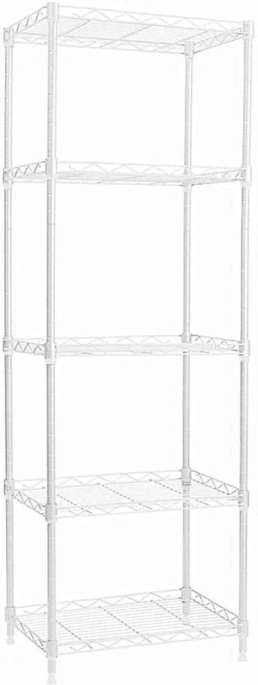 White 5-Tier Metal Garage Storage Shelving Unit (16.6 in. W x 53.5 in. H x 11.8 in. D)