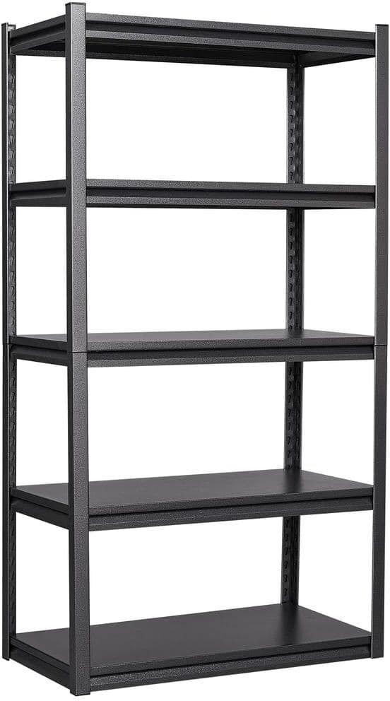 LISSIMO 63" H x 34" W x 18" D Garage Shelving, 5 Tier Metal Garage Storage Shelves, Adjustable Shelves for Garage Basement