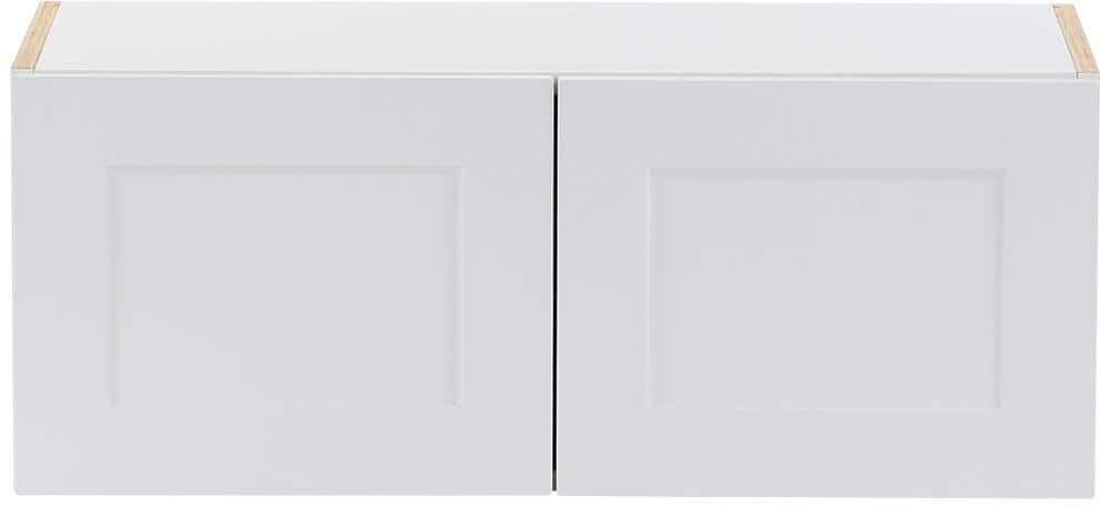 Hampton Bay Cambridge White Shaker Assembled Wall Kitchen Cabinet with 2 Soft Close Doors (30 in. W x 12.5 in. D x 12 in. H)