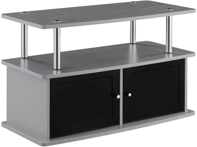 Convenience Concepts Designs2Go 15.75 in. W Gray TV Stand with 2-Storage Cabinets and Shelf Fits TVs up to 40 in.