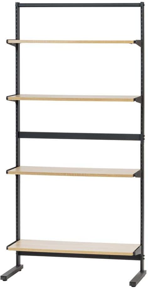 IRIS 67.72 in. Brown 4-shelf Baker's Rack with Storage Adjustable Shelves, Coffee Station, Small Closet Organizer