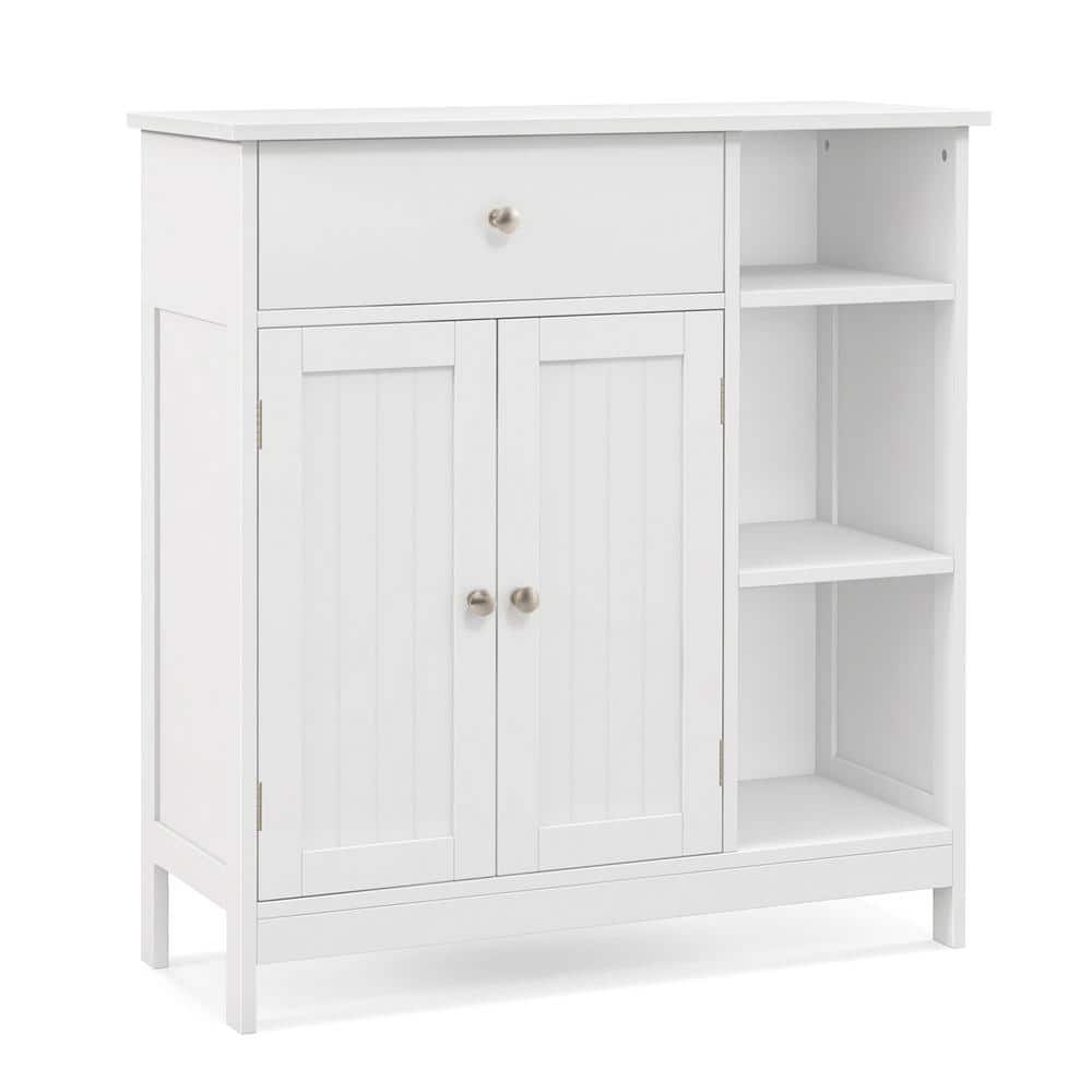 ANGELES HOME 29.5 in. W x 12 in. D x 31.5 in. H in White Ready to Assemble Kitchen Cabinet Cupboard Storage with 1-Large Drawer