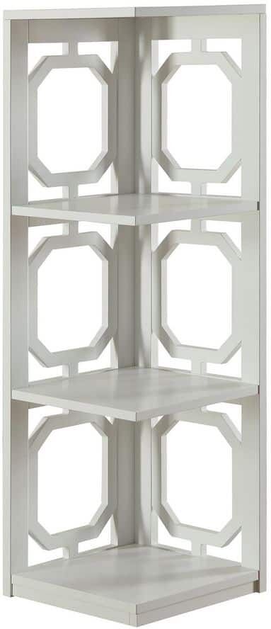 Convenience Concepts Omega 12 in. W White 3 Tier Corner Bookcase