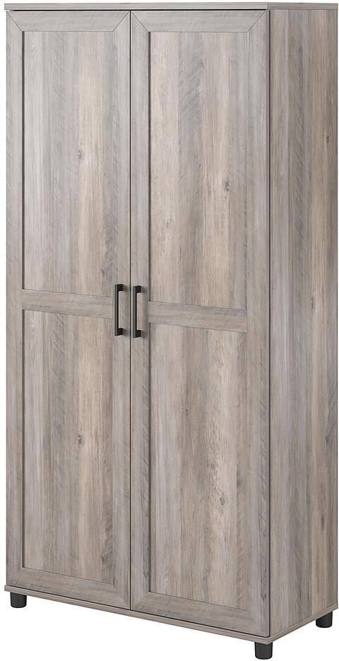 SystemBuild Evolution Hobart 36 in. 2 Door Storage Cabinet, Gray Oak