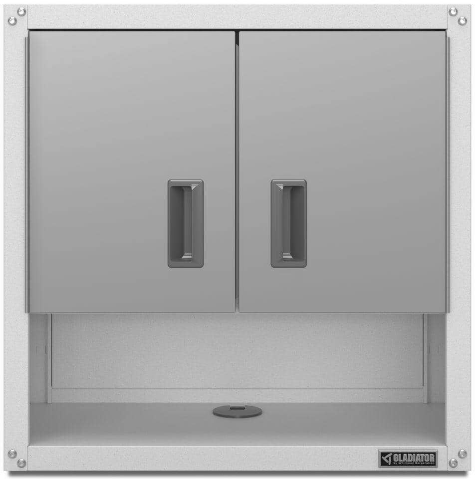 Gladiator Steel 2-Shelf Wall Mounted Garage Cabinet in Gray Slate (28 in W x 28 in H x 12 in D)