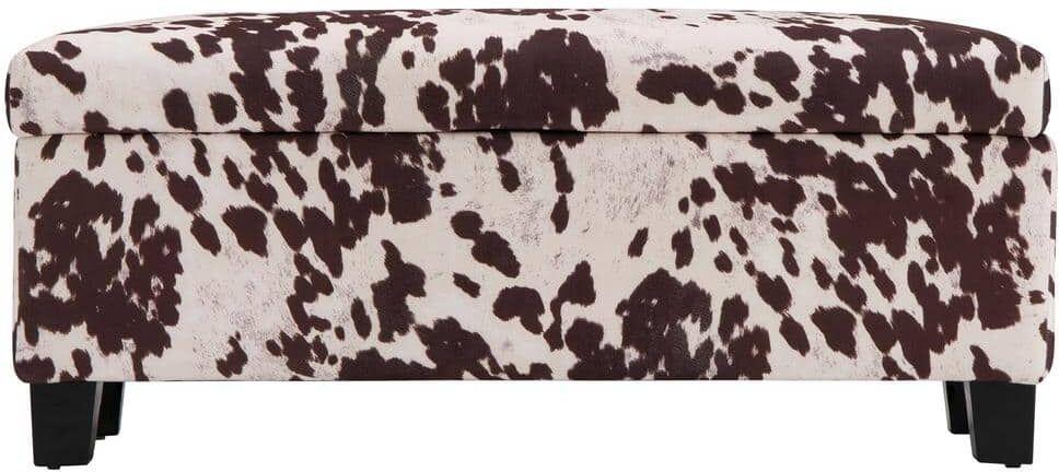 HomeSullivan Brown Cowhide Print Lift Top Storage Bench