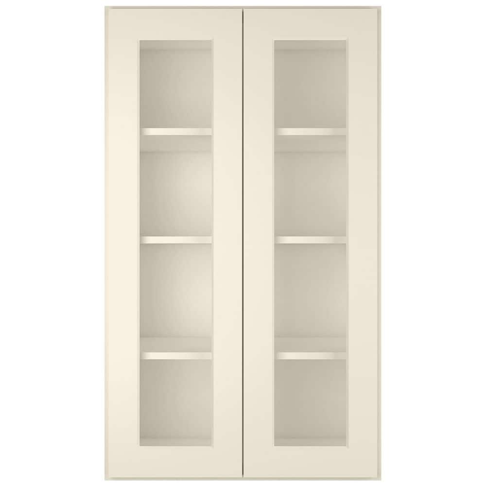 HOMEIBRO 24 in. W X 12 in. D X 42 in. H in Antique White Plywood Ready to Assemble Wall Kitchen Cabinet with 2-Doors 3-Shelves