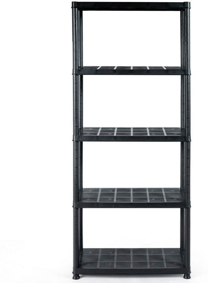 Boyel Living Black 5-Tier Storage Shelving Unit Heavy Duty Rack for Kitchen Room Garage