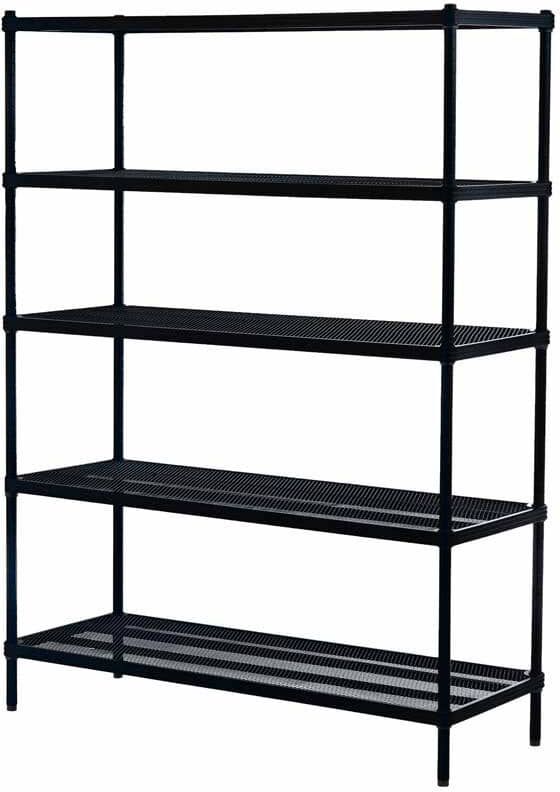 Design Ideas MeshWorks Black 5-Tier Metal Garage Storage Shelving Unit (47 in. W x 63 in. H x 18 in. D)