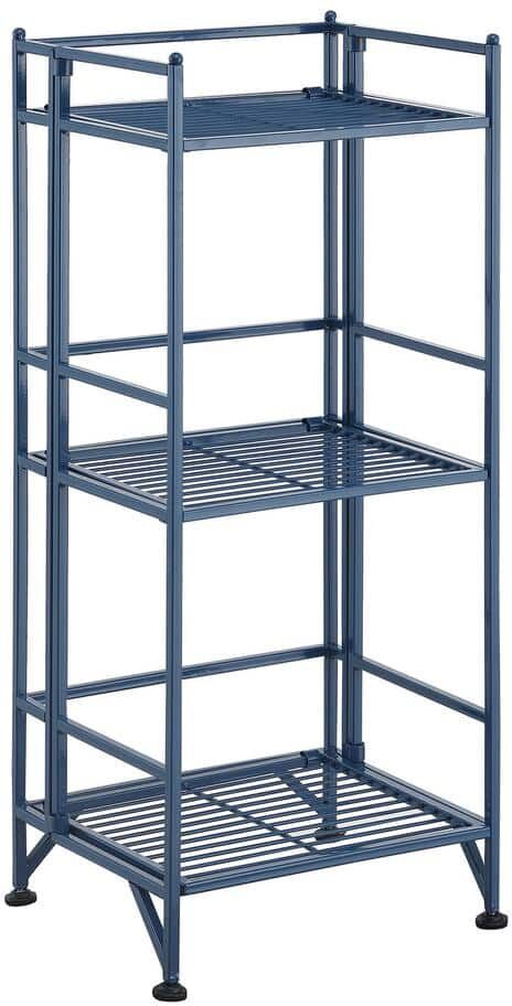 Convenience Concepts Xtra Storage 13 in. W Cobalt Blue 3 Tier Folding Metal Shelf