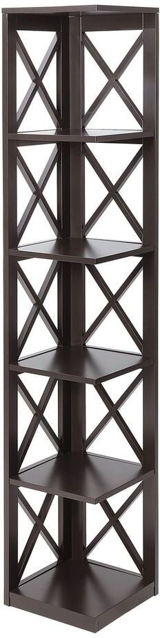 Convenience Concepts Oxford 12 in. W Espresso 5 Tier Corner Bookcase