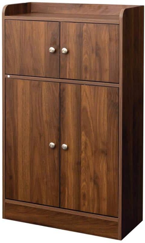 23.6 in. W x 10.6 in. D x 39.3 in. H in Brown Wood Ready to Assemble Floor Kitchen Cabinet with Door Cupboard Sideboard